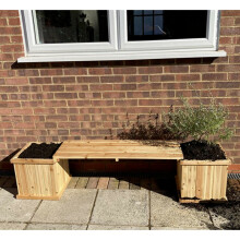 Wooden Bench Planter Outdoor Garden Furniture Rustic Raised Bed Patio Box Seater