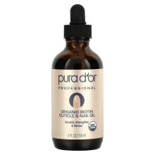Pura D'or, Profesional, Aceite de Biotina Orgánica para Cutículas y Uñas, 4 fl oz (118 ml)
