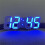 (Blue) 3D LED Clock Digital Wall Desk Alarm 1