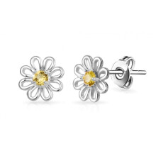 Daisy Stud Earrings Created with Zircondia Crystals