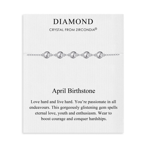 Philip Jones Jewellery April Birthstone Bracelet Created with Diamond Zircondia Crystals