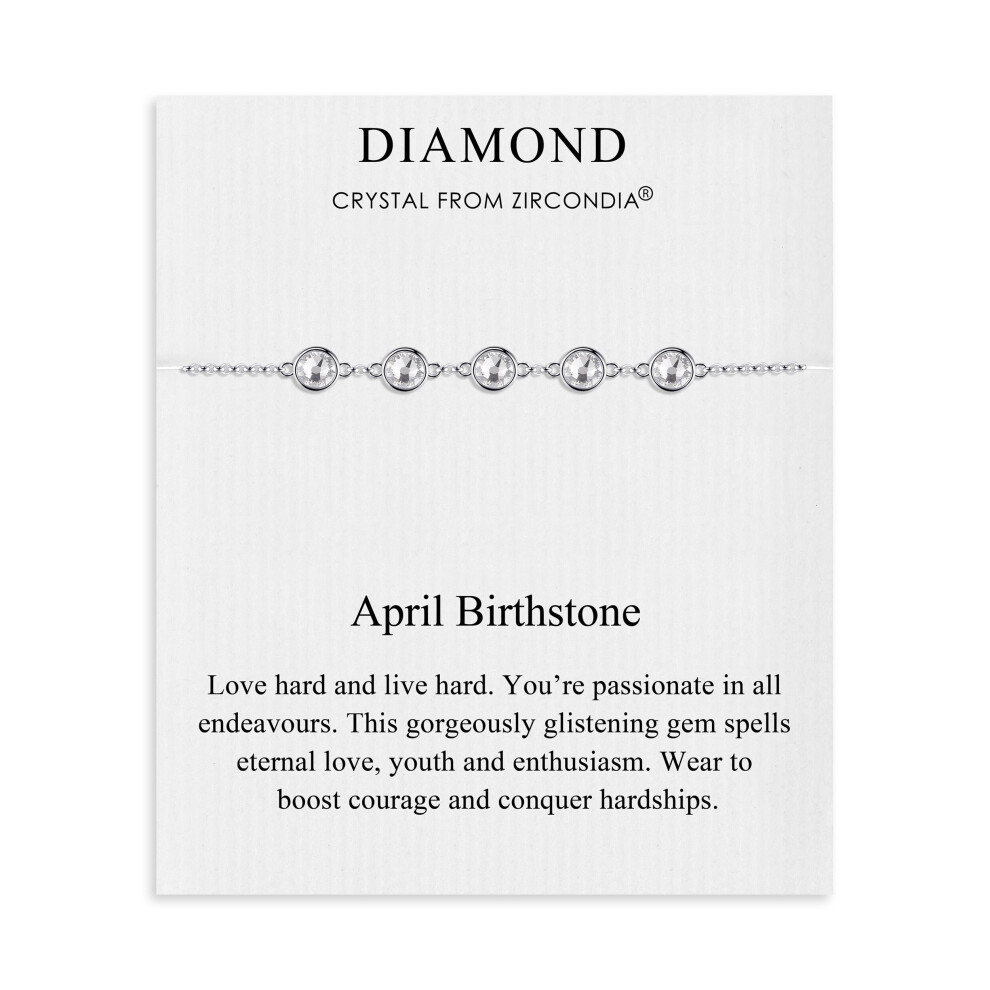 Philip Jones Jewellery April Birthstone Bracelet Created With Diamond Zircondia Crystals Multicoloured