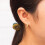 Philip Jones Jewellery Gold Plated Leaf Hoop Earrings Created with Zircondia Crystals 3