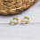 Philip Jones Jewellery Gold Plated Leaf Hoop Earrings Created with Zircondia Crystals 4