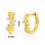 Philip Jones Jewellery Gold Plated Leaf Hoop Earrings Created with Zircondia Crystals 6