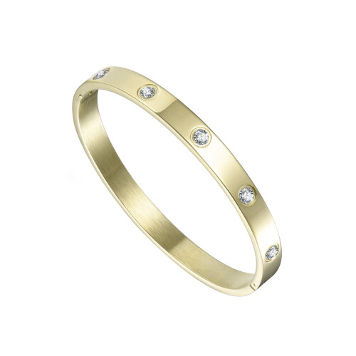 Philip Jones Jewellery Επίχρυσο καρφωτό βραχιόλι δημιουργημένο με κρύσταλλα Zircondia