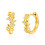 Philip Jones Jewellery Gold Plated Leaf Hoop Earrings Created with Zircondia Crystals 1