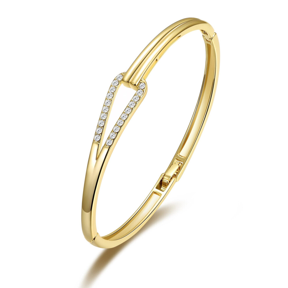 Philip Jones Jewellery Gold Plated Link Bangle Created With Zircondia Crystals Multicoloured
