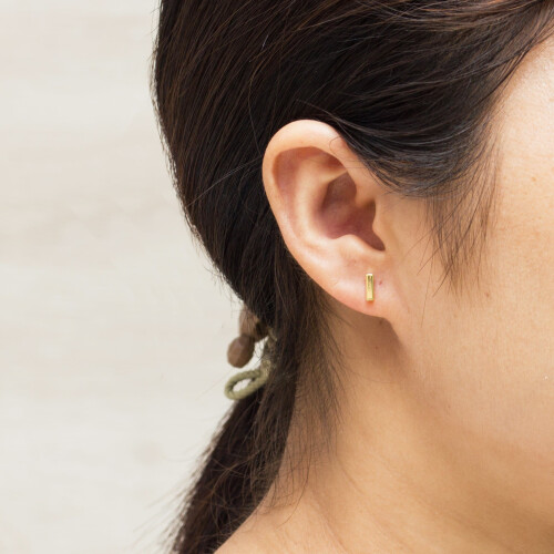 Philip Jones Jewellery Gold Plated Bar Earrings 2