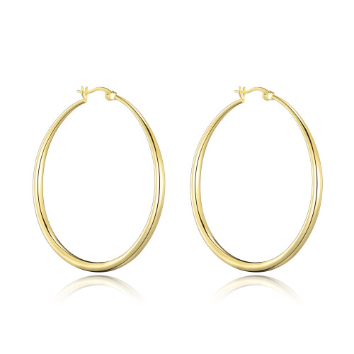 Philip Jones Jewellery Gold Plated 50mm Hoop Earrings