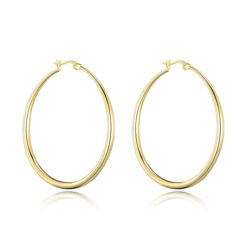 Philip Jones Jewellery Plated 50Mm Hoop Earrings Gold