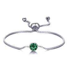 Green Crystal Bracelet Created with Zircondia Crystals