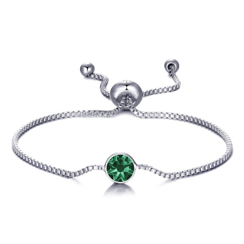 Philip Jones Jewellery Green Crystal Bracelet Created with Zircondia Crystals