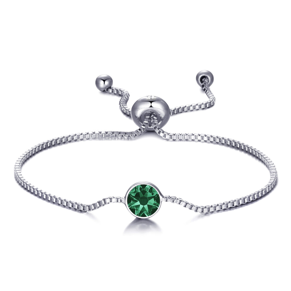 Philip Jones Jewellery Green Crystal Bracelet Created With Zircondia Crystals Multicoloured