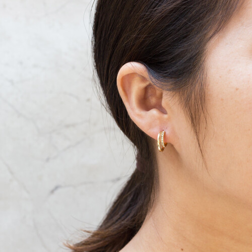 Philip Jones Jewellery Gold Plated Open Double Hoop Earrings Created With Zircondia Crystals 2