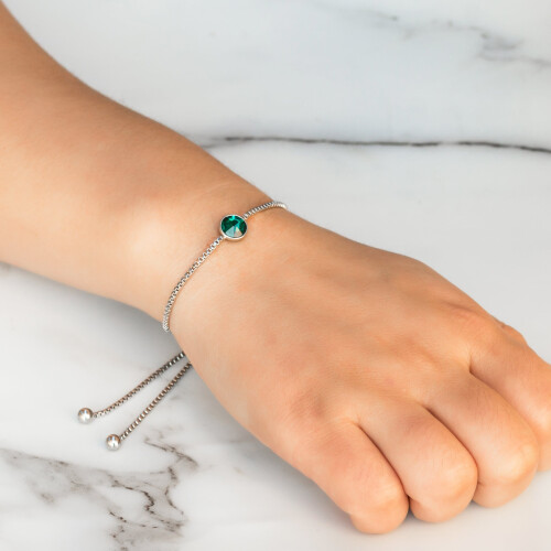 Philip Jones Jewellery Green Crystal Bracelet Created with Zircondia Crystals 2