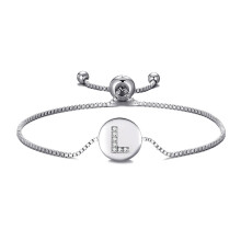 Initial Friendship Bracelet Letter L Created with Zircondia Crystals