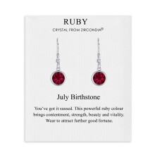 July Birthstone Drop Earrings Created with Ruby Zircondia Crystals