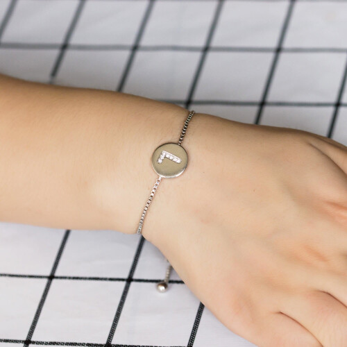 Philip Jones Jewellery Initial Friendship Bracelet Letter L Created with Zircondia Crystals 2