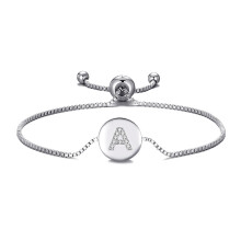 Initial Friendship Bracelet Letter A Created with Zircondia Crystals