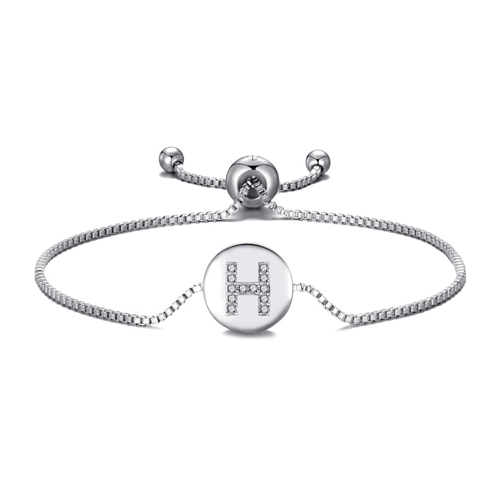 Initial Friendship Bracelet Letter H Created with Zircondia Crystals