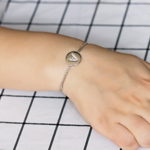 Philip Jones Jewellery Initial Friendship Bracelet Letter A Created with Zircondia Crystals 2