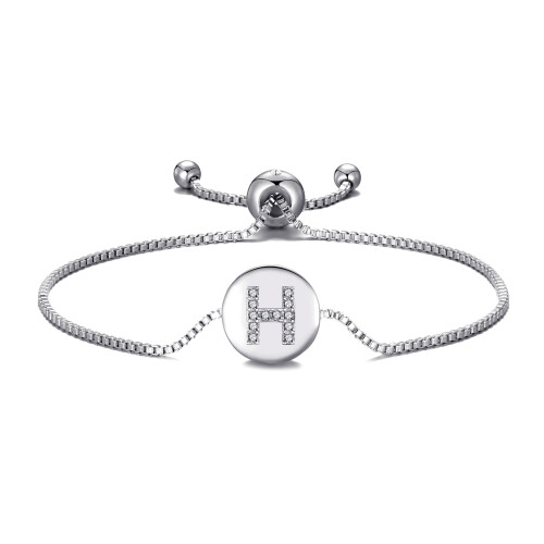 Philip Jones Jewellery Initial Friendship Bracelet Letter H Created with Zircondia Crystals 1