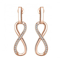 Rose Gold Plated Infinity Drop Earrings Created with Zircondia Crystals