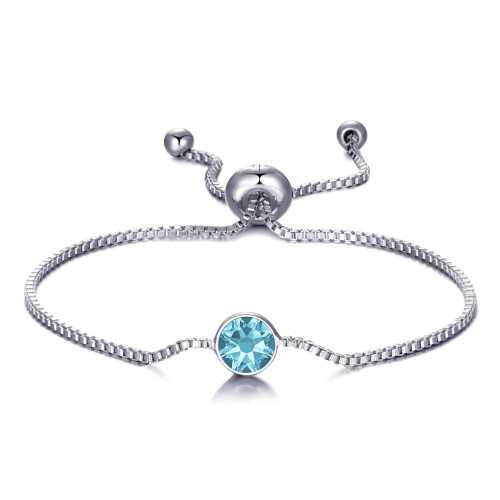Philip Jones Jewellery Light Blue Crystal Bracelet Created with Zircondia Crystals 1