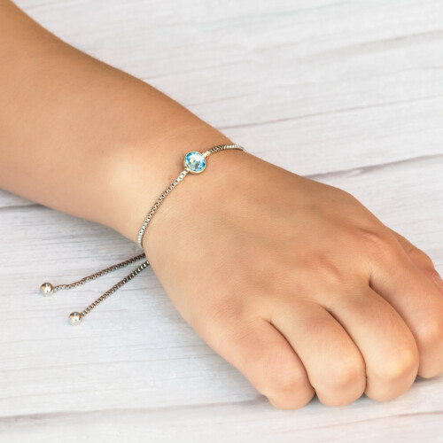 Philip Jones Jewellery Light Blue Crystal Bracelet Created with Zircondia Crystals 2