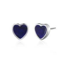 Lapis Heart Stud Earrings