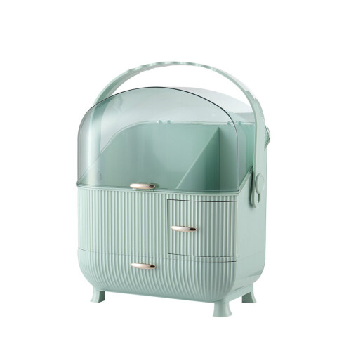 Living And Home (Light green) Dustproof Makeup Cosmetic Organizer with Handle 2