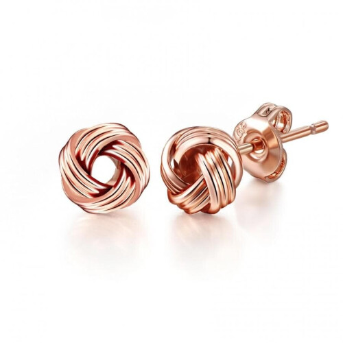Philip Jones Jewellery Rose Gold Plated Love Knot Earrings