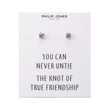 Silver Plated Love Knot Earrings with Quote Card