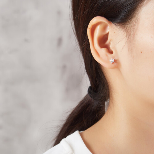 Philip Jones Jewellery Star Earrings Created with Zircondia Crystals 2
