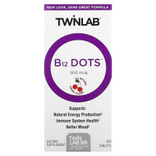 Twinlab, B12 Dots, Cherry, 500 mcg, 250 Tablets