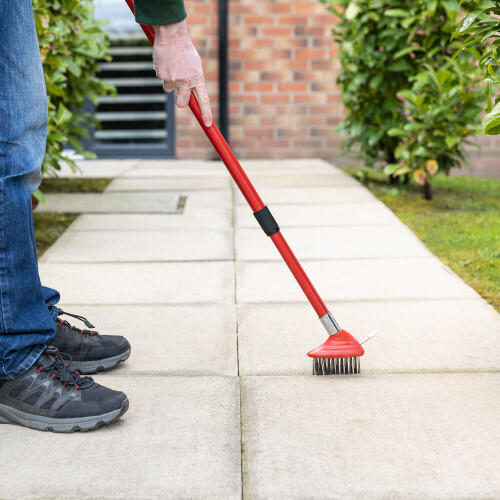 Extendable Handle Wire Brush Patio Weed Remover 1