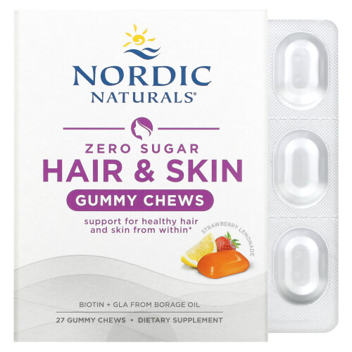 Nordic Naturals Nordic Naturals, Μη Ζάχαρη Καλός & Δέρματος Γλυκόζες, Στρωνγέρυ Λεμόνι, 27 Γλυκόζες