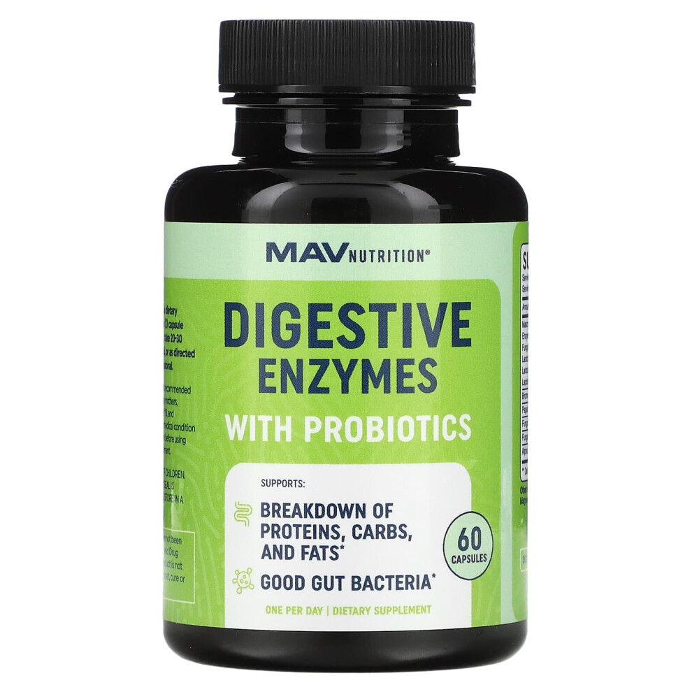 Mav Nutrition , Digestive Enzymes With Probiotics, 60 Capsules
