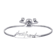 Silver Plated Best Friend Bracelet Created with Zircondia Crystals