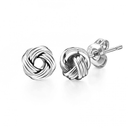 Philip Jones Jewellery Silver Plated Love Knot Earrings with Quote Card 2