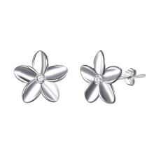 Sterling Silver Flower Earrings Created with Zircondia Crystals