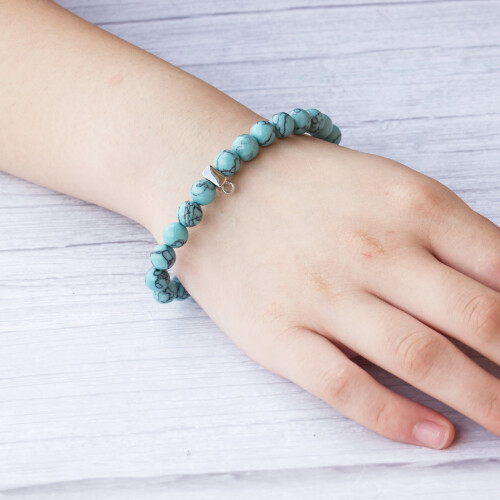 Philip Jones Jewellery Synthetic Turquoise Gemstone Charm Bracelet 2