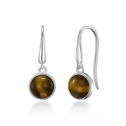 Philip Jones Jewellery Tigers Eye Drop Earrings 1