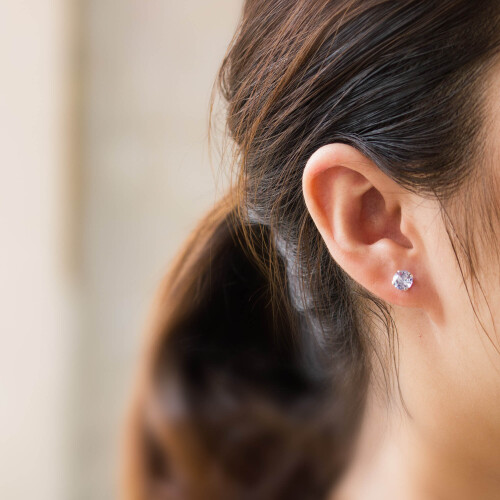 Philip Jones Jewellery Sterling Silver Provence Lavender Earrings Created with Zircondia Crystals 2
