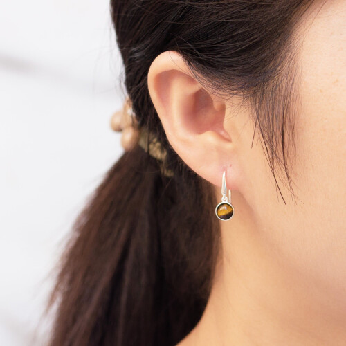 Philip Jones Jewellery Tigers Eye Drop Earrings 2