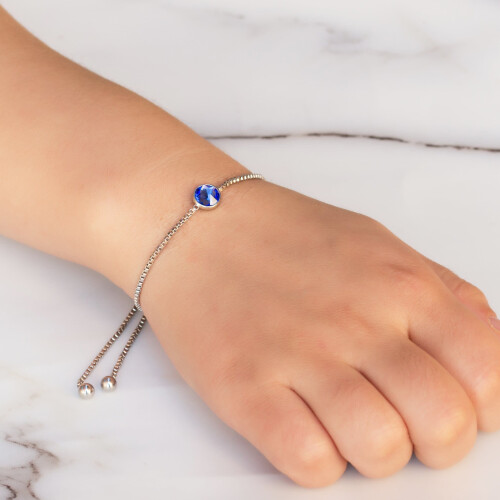 Philip Jones Jewellery Dark Blue Crystal Bracelet Created with Zircondia Crystals 2