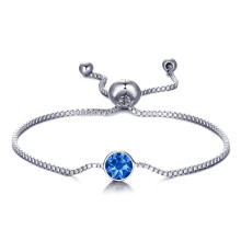 Dark Blue Crystal Bracelet Created with Zircondia Crystals