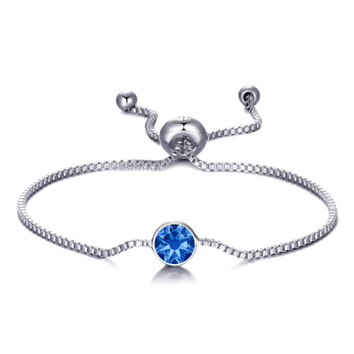 Philip Jones Jewellery Dark Blue Crystal Bracelet Created with Zircondia Crystals