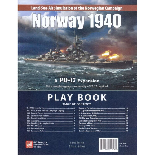 Norway 1940 - A PQ-17 Expansion - Board Game